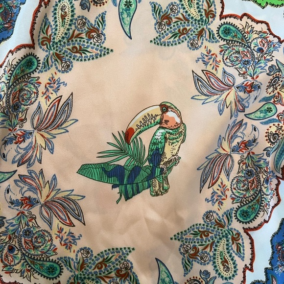 Rachel Zoe Green and Blue Pajama Bottoms with Colorful Patchwork Design - Picture 3 of 5